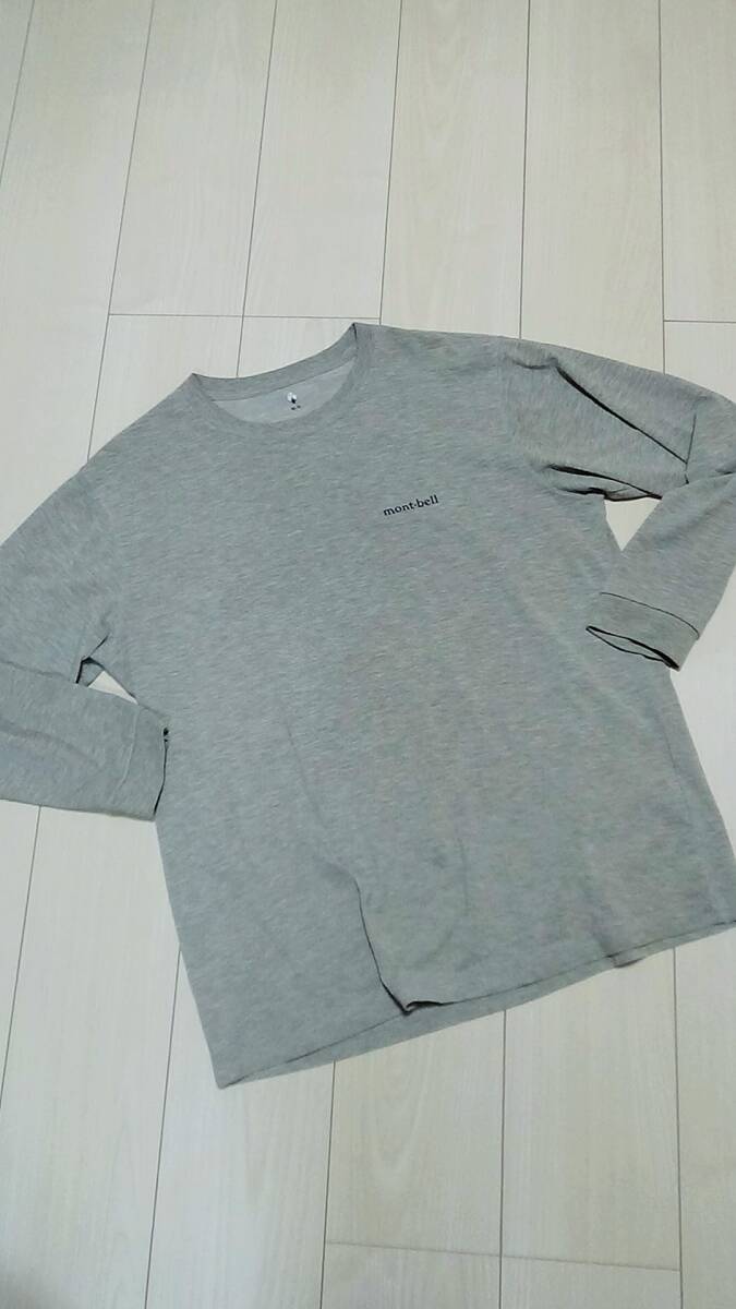 モンベル M-R メンズ ★ WIC 長袖 Tシャツ シャツ グレー トップス 1114112 M_画像1