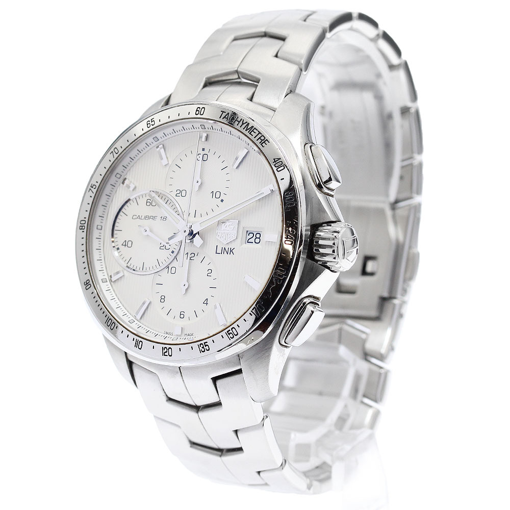 タグホイヤー TAG HEUER CAT2011 リンク キャリバー16 クロノグラフ 自動巻き メンズ 保証書付き_905010_画像3