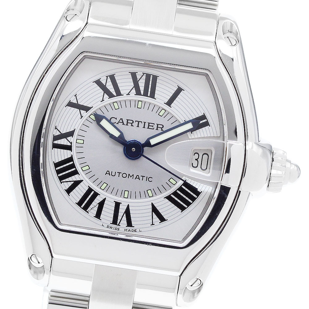 カルティエ CARTIER W62000V3 ロードスターLM デイト 自動巻き メンズ 美品 箱付き_911209_画像1