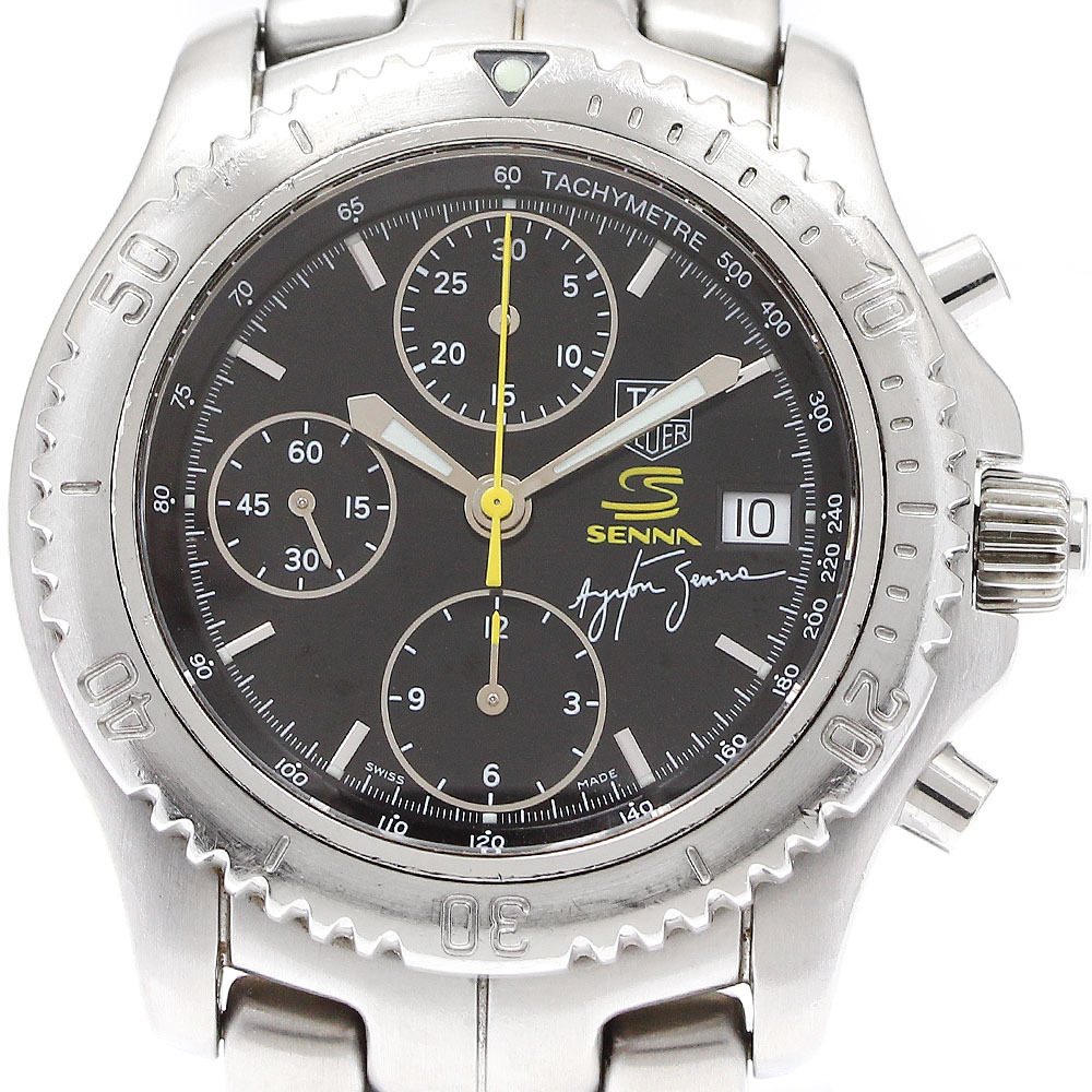 タグホイヤー TAG HEUER CT2115 リンク アイルトン・セナ限定モデル クロノグラフ 自動巻き メンズ 保証書付き_905519_画像1