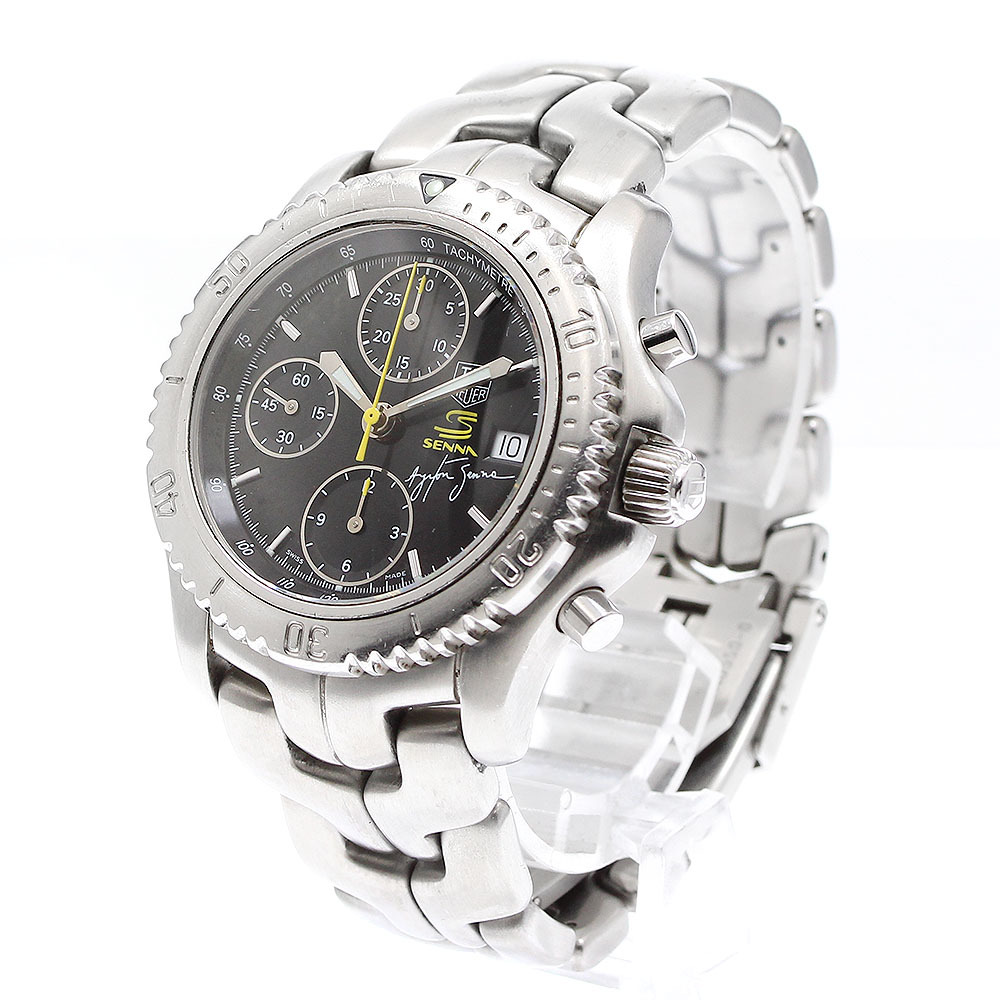 タグホイヤー TAG HEUER CT2115 リンク アイルトン・セナ限定モデル クロノグラフ 自動巻き メンズ 保証書付き_905519_画像3