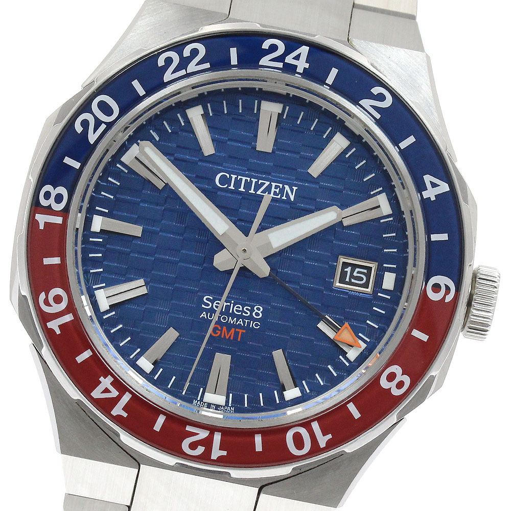 シチズン CITIZEN 9054-0065X02/NB6030-59L シリーズ8 デイト GMT 自動巻き メンズ _915136_画像1