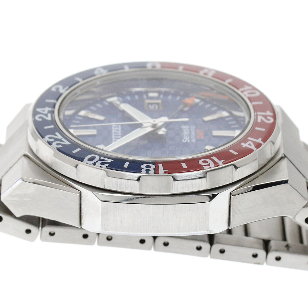 シチズン CITIZEN 9054-0065X02/NB6030-59L シリーズ8 デイト GMT 自動巻き メンズ _915136_画像4