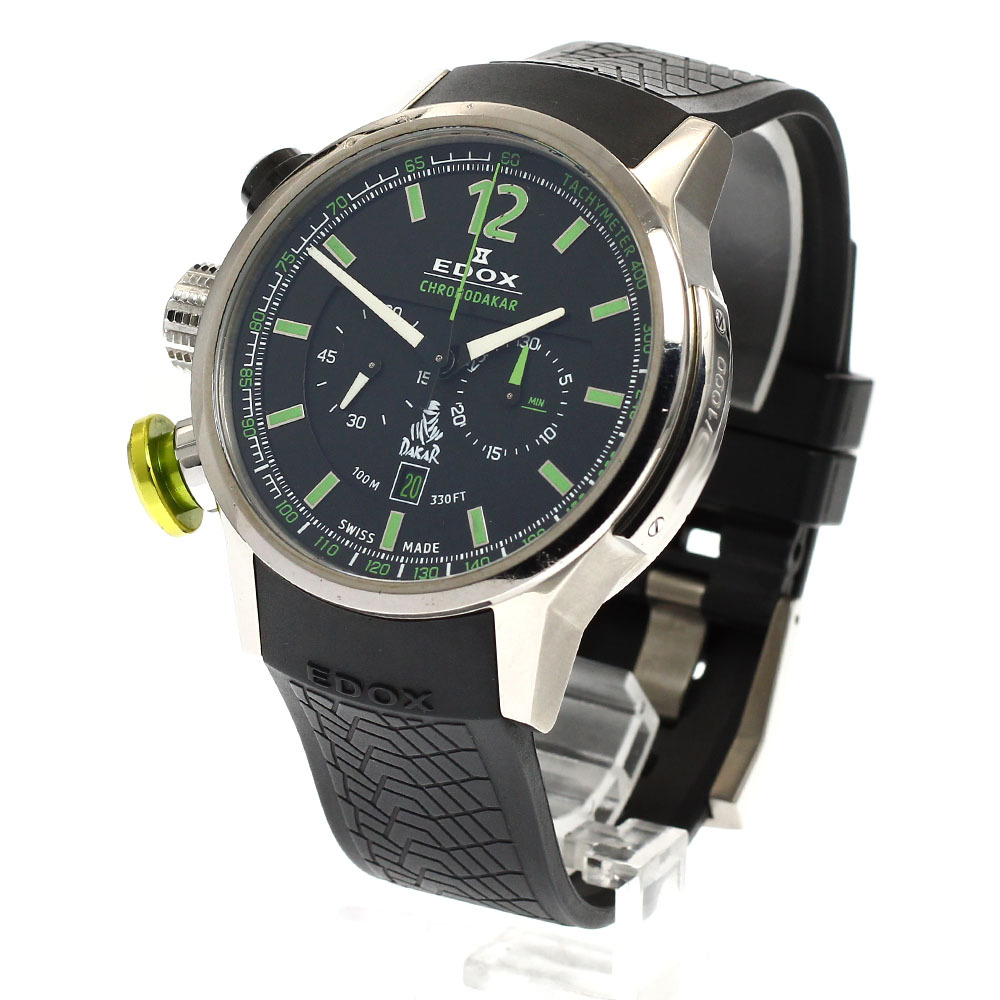 ベルト訳あり エドックス EDOX 10303 クロノラリー クロノダカール 限定1000本 クォーツ メンズ 箱付き_917013_画像3