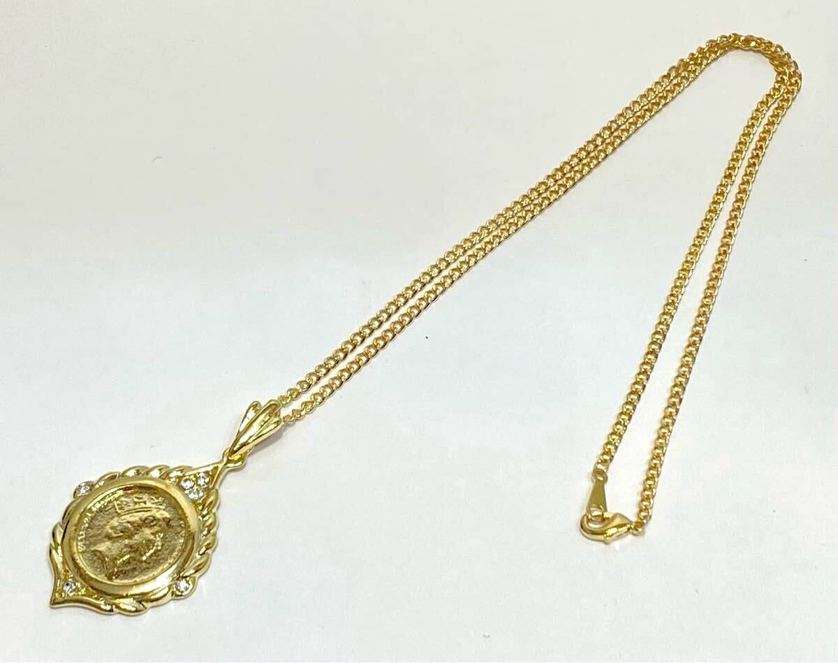 E-2 倉庫在庫処分！ エリザベスコイン ペンダント ネックレス レプリカ 新品未使用品_画像5