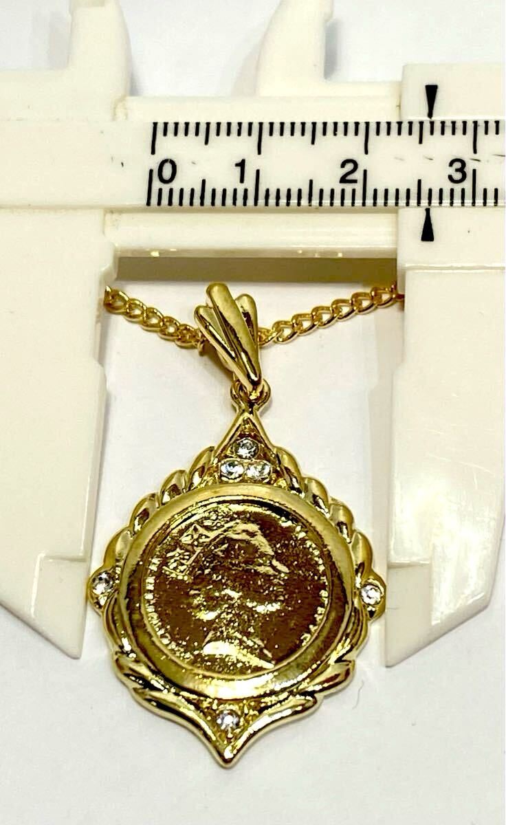 E-2 倉庫在庫処分！ エリザベスコイン ペンダント ネックレス レプリカ 新品未使用品_画像7