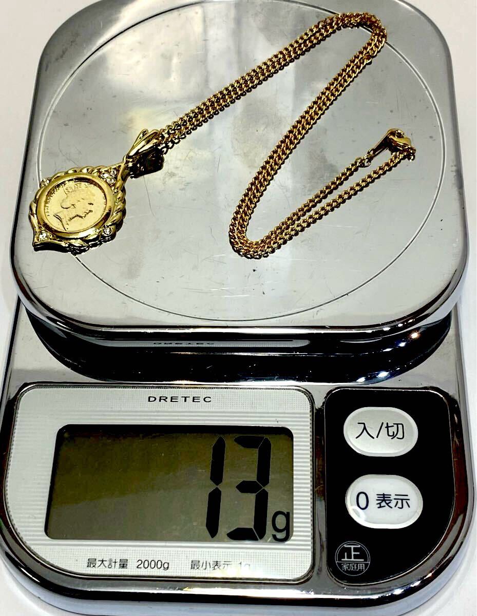 E-2 倉庫在庫処分！ エリザベスコイン ペンダント ネックレス レプリカ 新品未使用品_画像9