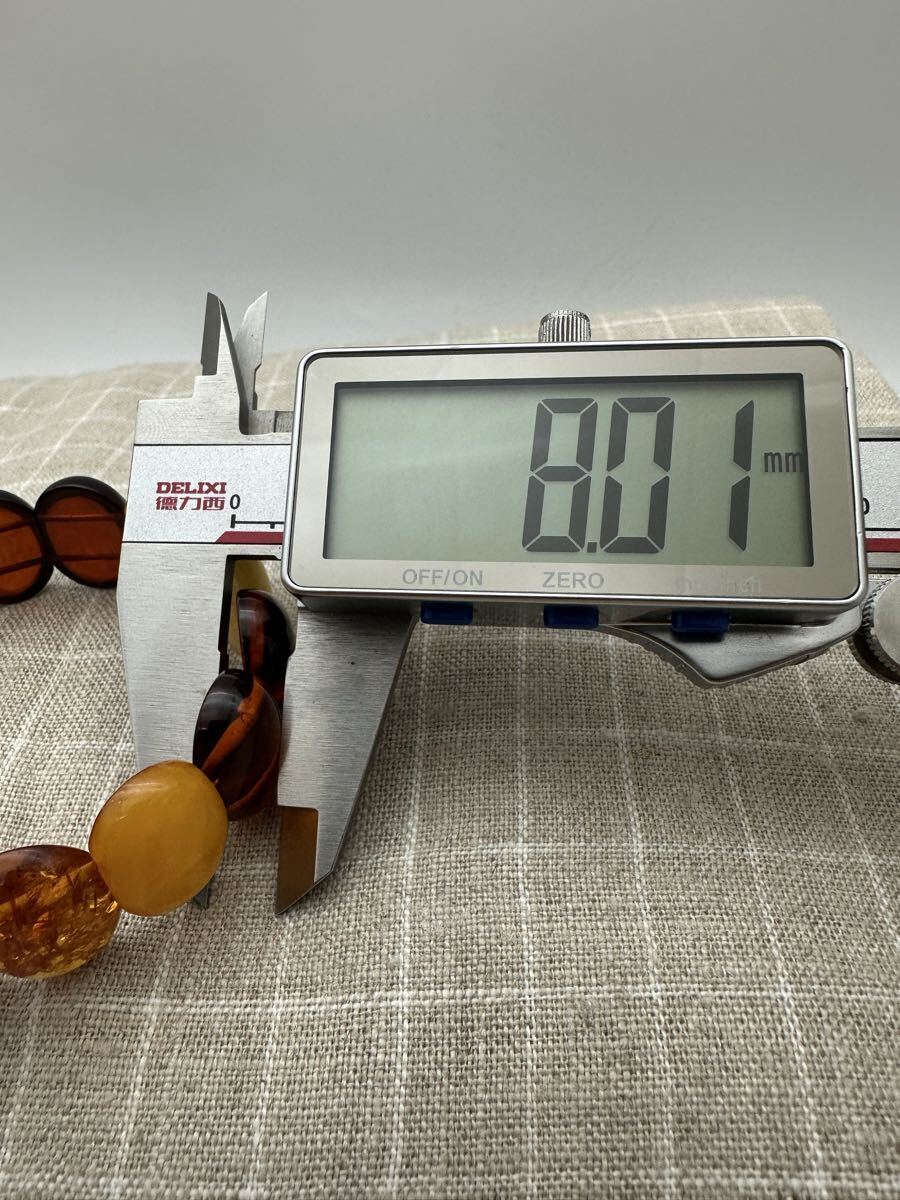 【天然】多彩琥珀 蜜蝋 ブレスレット ユニセックス ブレスレットフリーサイズ_画像5