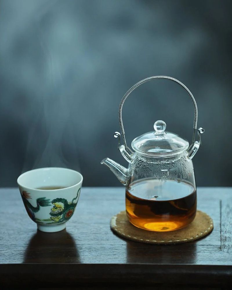 耐熱ガラス 400ml ティーポット 茶こし付き 手作り 紅茶ポット フルーツティー 花茶 工芸茶 急須 健康茶器【直火可】_画像2