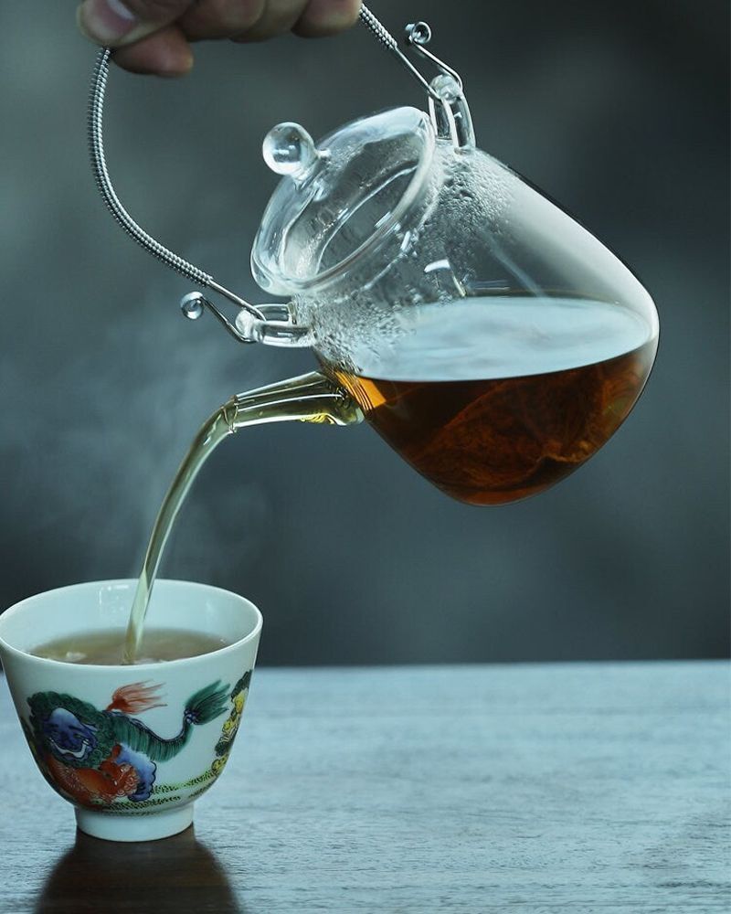 耐熱ガラス 400ml ティーポット 茶こし付き 手作り 紅茶ポット フルーツティー 花茶 工芸茶 急須 健康茶器【直火可】_画像3