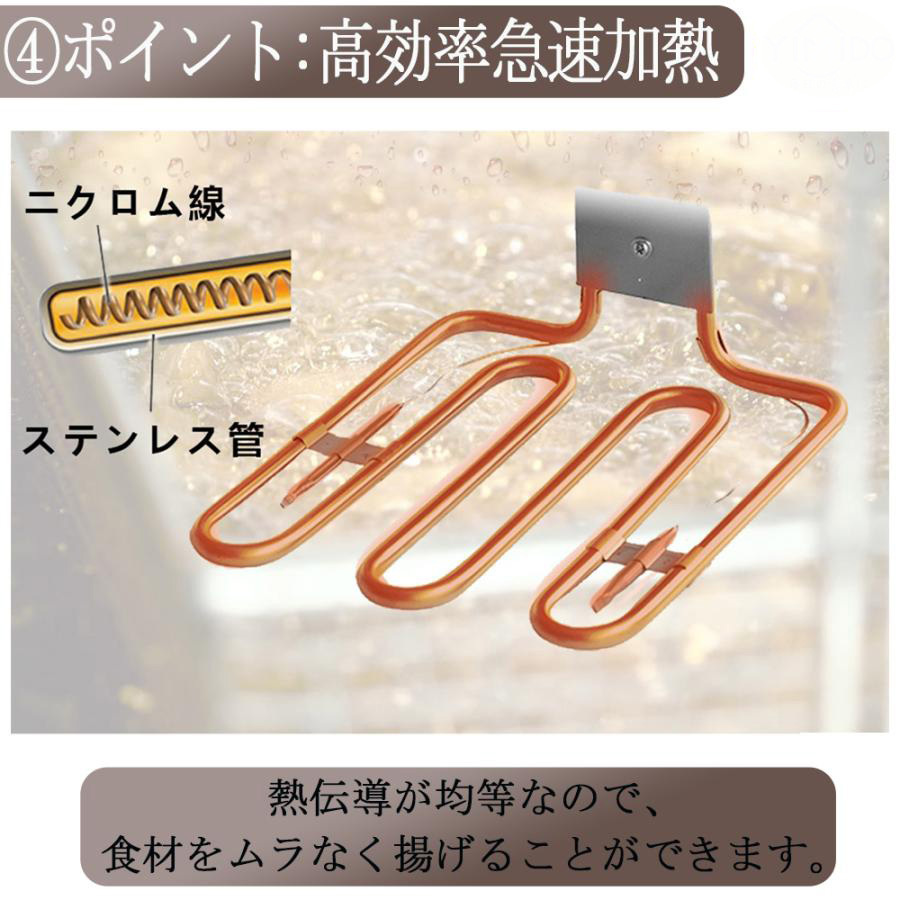 電気フライヤー 4L 業務用 家庭用 一槽式 卓上フライヤー 揚げ物器 ミニフライヤー 200℃温度調節 小型 電気 ミニ 多機能 pse認証_画像7