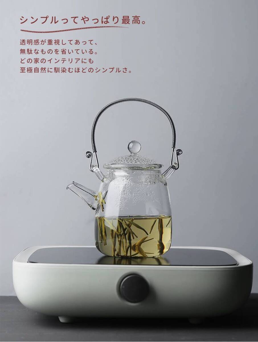 耐熱ガラス 400ml ティーポット 茶こし付き 手作り 紅茶ポット フルーツティー 花茶 工芸茶 急須 健康茶器【直火可】_画像5