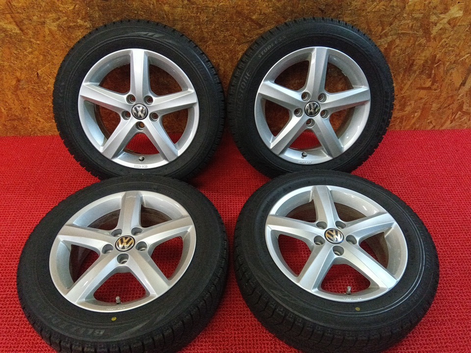 バリ溝 ブリヂストン ブリザックVRX 185/60R15 VW純正ホイールセット ポロ等 流用にも 売切!!_画像1