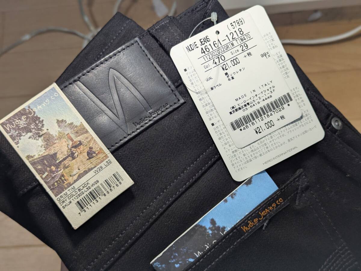 Nudie Jeans GRIM TIM DRY COLD BLACK W29L32　ボタンフライ　新品_画像6