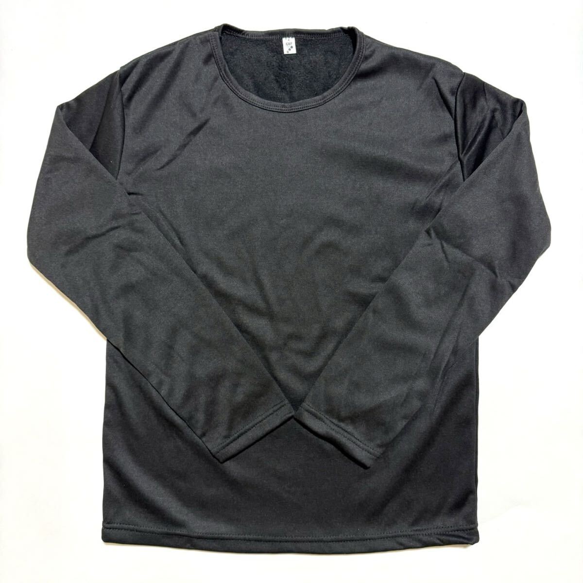 裏起毛 防寒 レディース インナー 極暖 tシャツ 暖かい トップス 長袖 オフィス あったかインナー 肌着 ブラック M_画像8