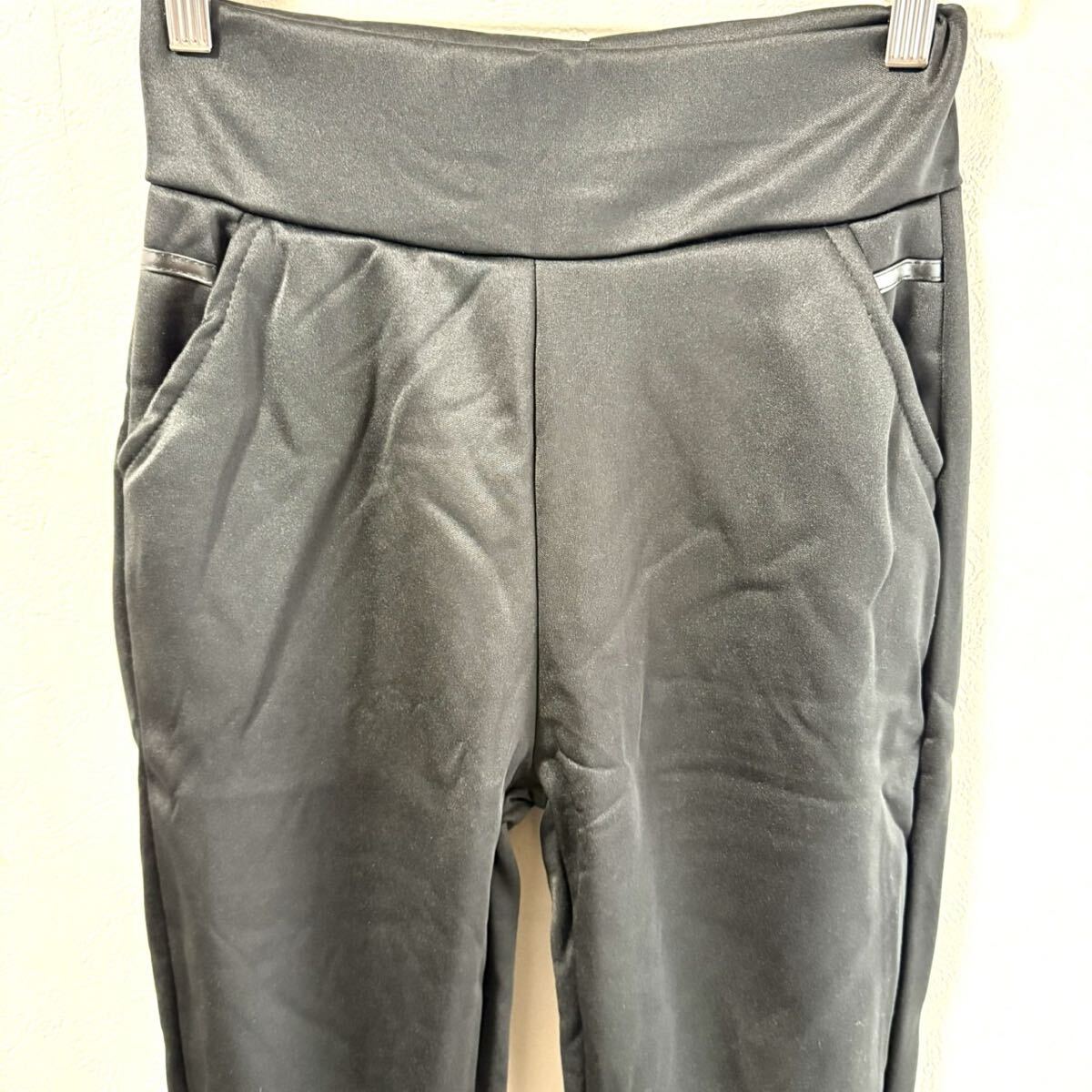 裏ボアストレッチパンツ スラックス レギンス ボア 蓄熱 裏起毛 極暖 ブラック XL_画像9