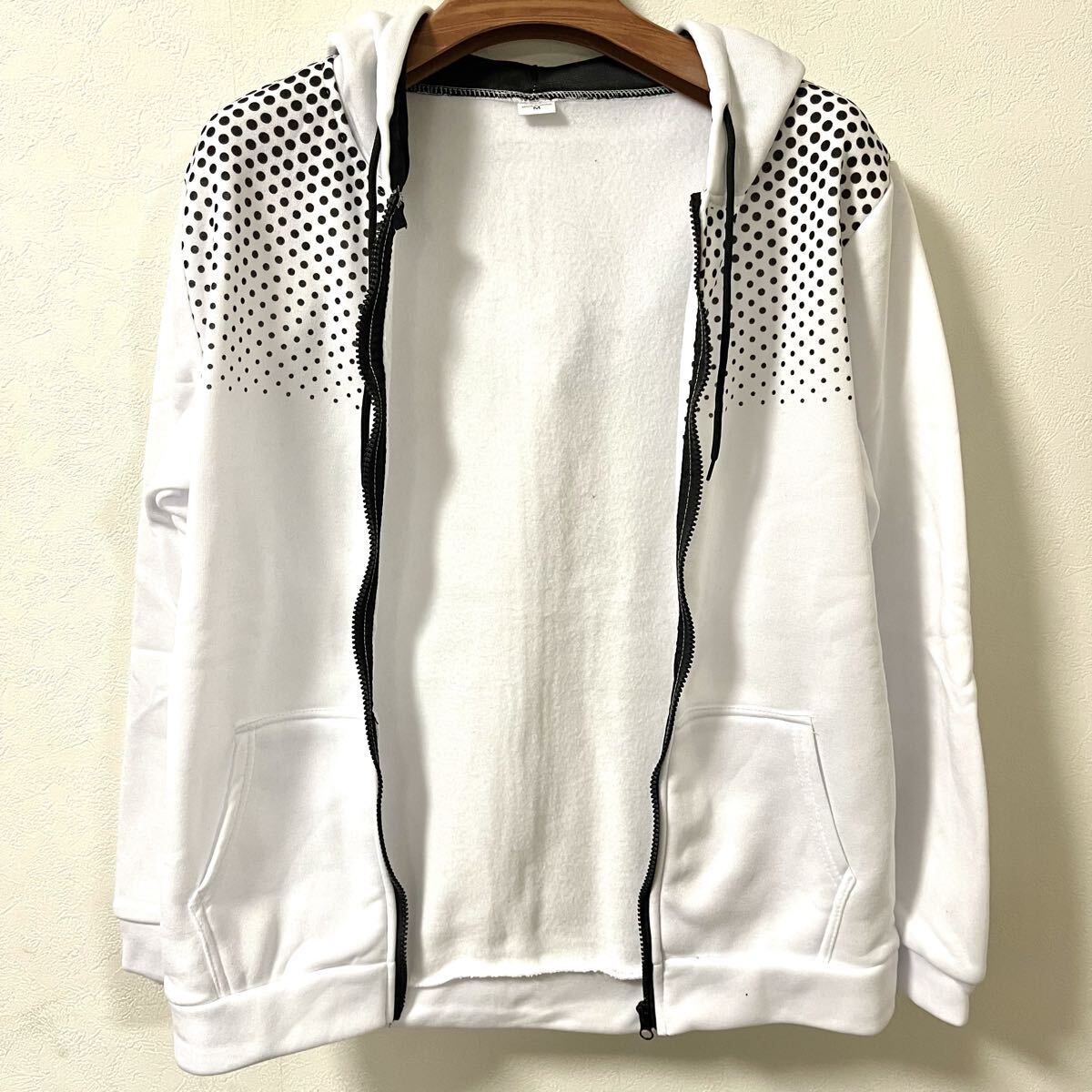 ジャージ上下 スウェット上下 長袖 暖かい 裏起毛 スポーツウェア カジュアル ホワイト L_画像9