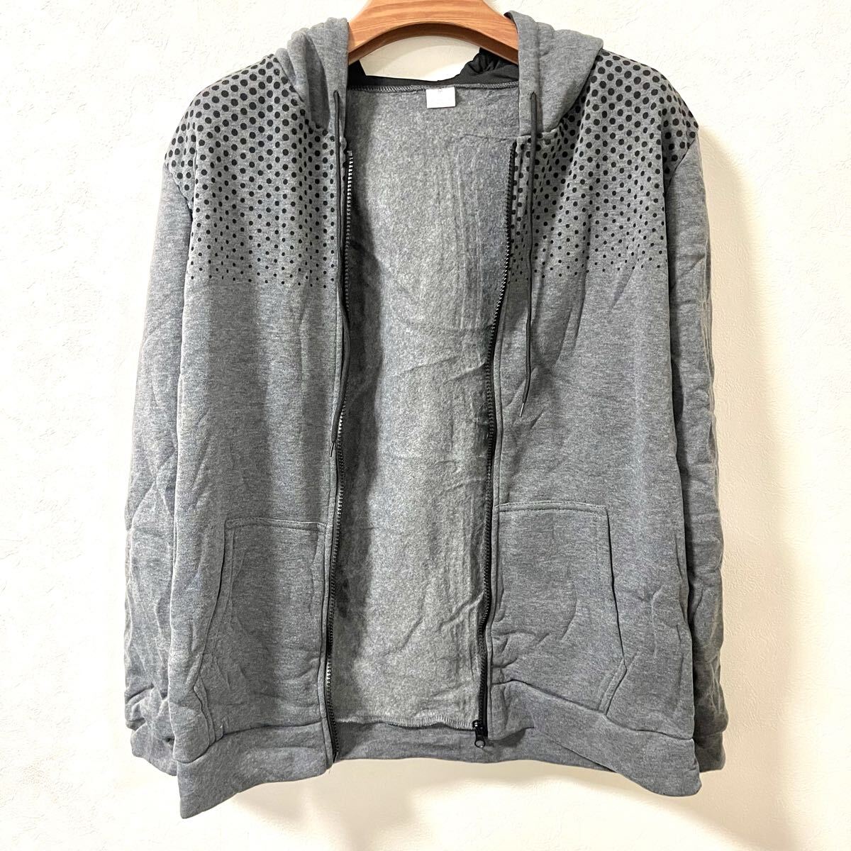 ジャージ上下 スウェット上下 長袖 暖かい 裏起毛 スポーツウェア カジュアル グレー XL_画像9