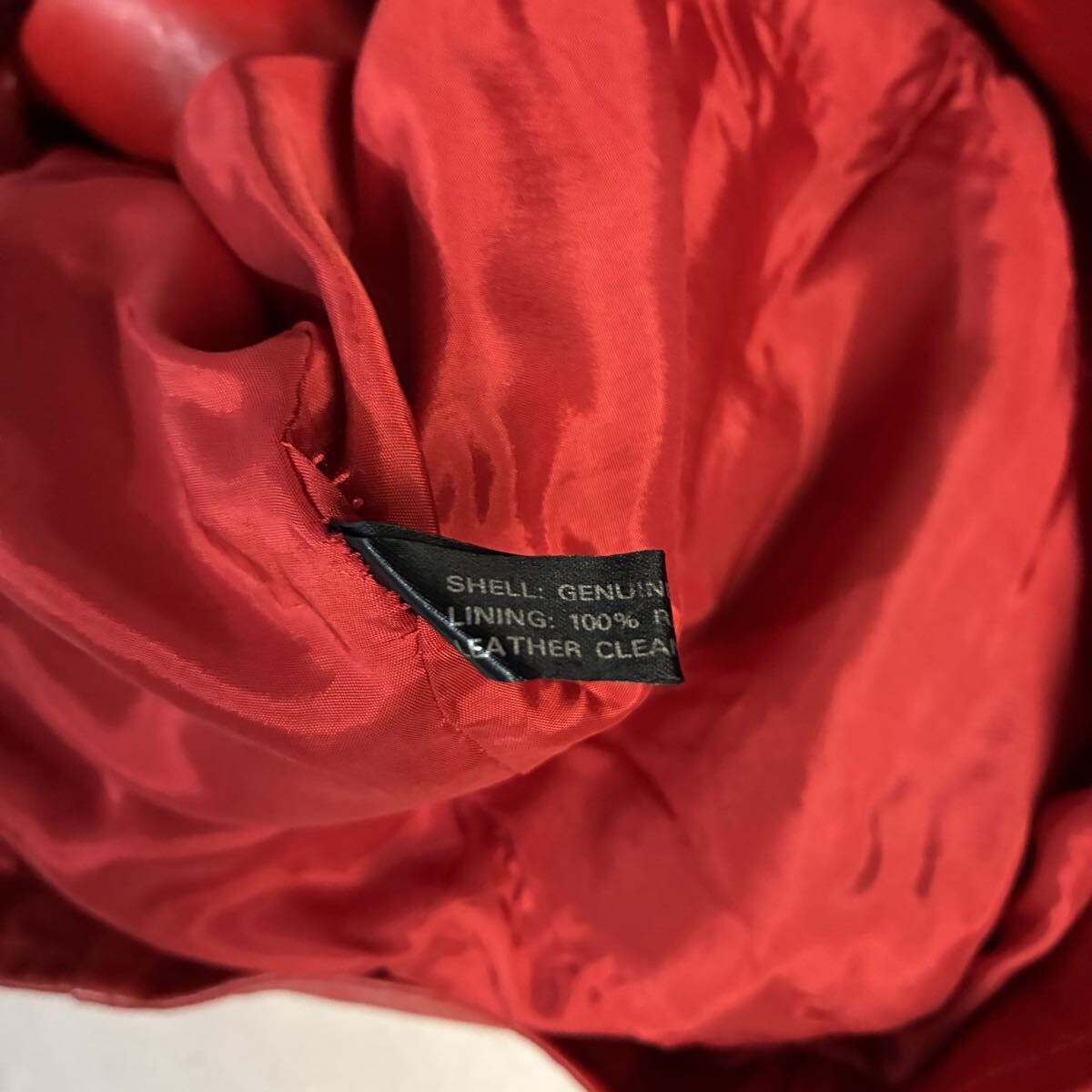 North Beach レザージャケット テーラードジャケット 本革 リアルレザー 赤色 2Bジャケット ブルゾン アウター 希少【送料一律/同梱可能】W_画像10