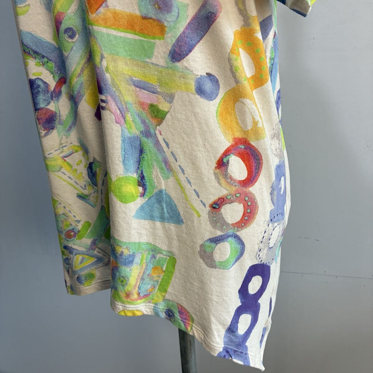 cube sensounico センソユニコ デザインカットソー 総柄Tシャツ 半袖カットソー ハイネック チュニック 希少【レターパックライト郵送可】W_画像7