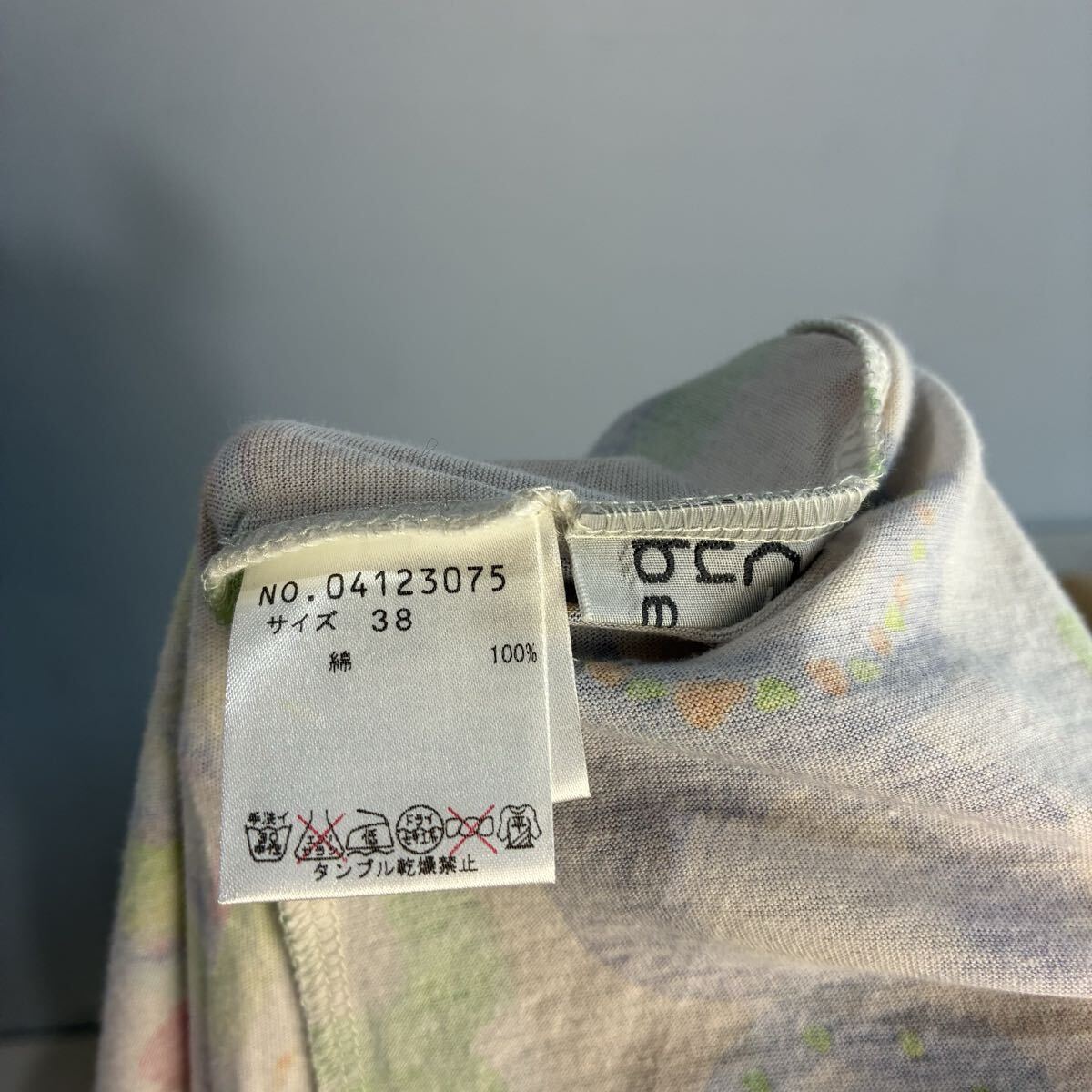 cube sensounico センソユニコ デザインカットソー 総柄Tシャツ 半袖カットソー ハイネック チュニック 希少【レターパックライト郵送可】W_画像9