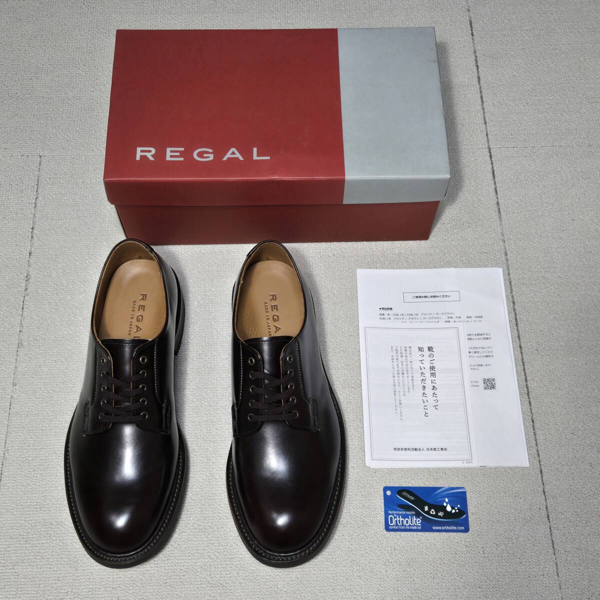 【未使用品】 REGAL NEW Classic Plain toe 02BLCB 24.5cm ダークブラウン リーガル_画像1