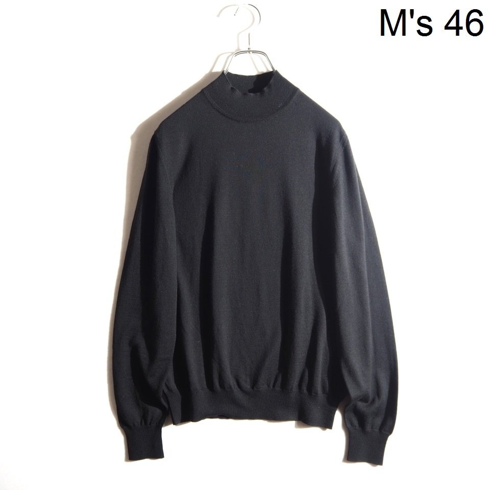 C4450P　▼PRADA プラダ▼　21AW ハイネック ハイゲージ ウールニット ブラック 46 / DNA796 ハイネックニット 黒 秋冬 rb mks
