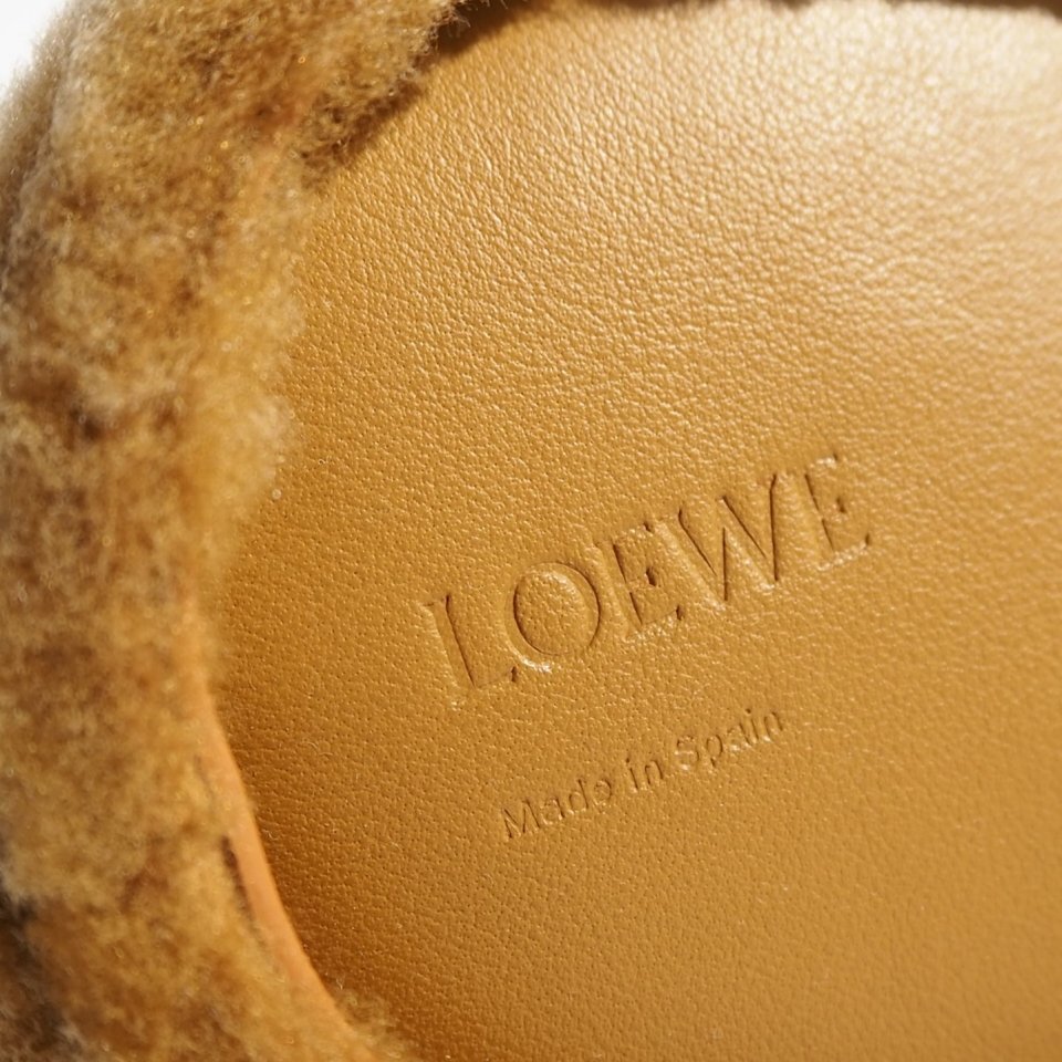 P9689P　▼LOEWE ロエベ▼　24AW ハムスター バッグ（シアリング） キャラメル / ムートンボア ショルダーバッグ 秋冬 rb mks_画像8