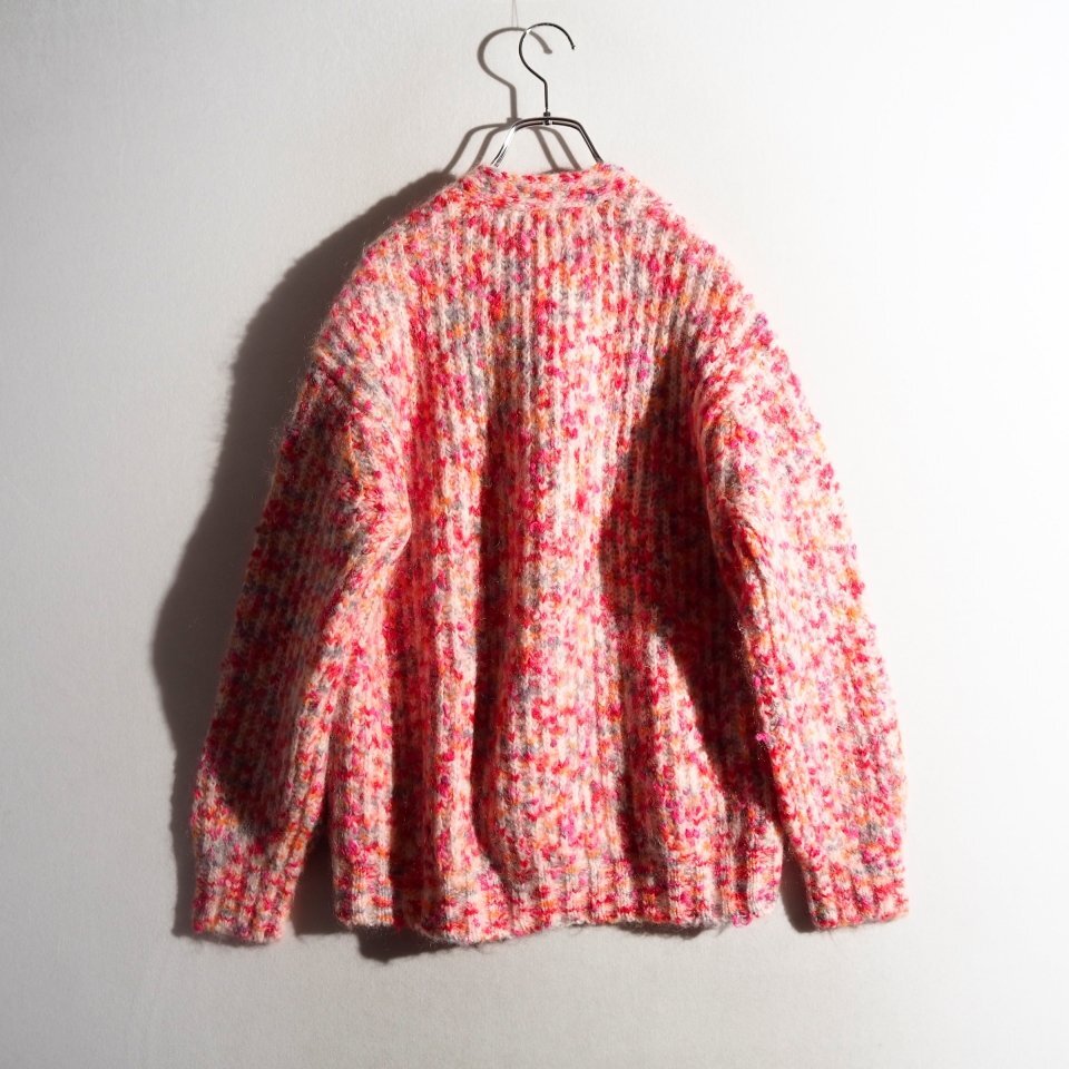R3601P ▼Drawer ドゥロワー▼ 23AW ミックスニット カーディガン ピンク フリー / 6515-199-0577 ウール モヘヤ ローゲージ 秋冬 rb mks_画像3