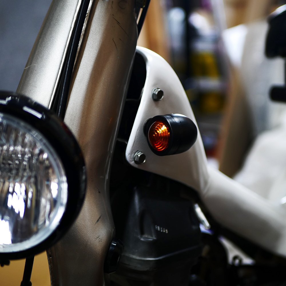 ウインカー ブレットタイプ 2個セット 汎用 ミニ ブレット カスタム 砲弾型 小型 極小 バイク用 ステー バレットウインカー_画像5