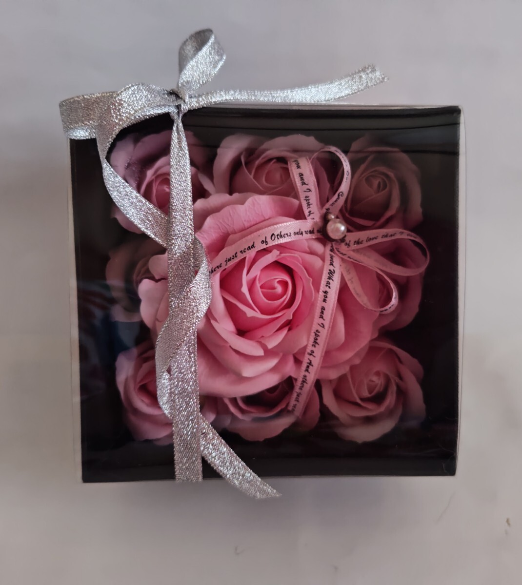 フレグランスソープフラワー/ギフトシャボンBOX/ブリザーブドフラワー☆風水☆薄ピンク☆ケース付☆未開封☆インテリア飾り/誕生日お祝い_画像1