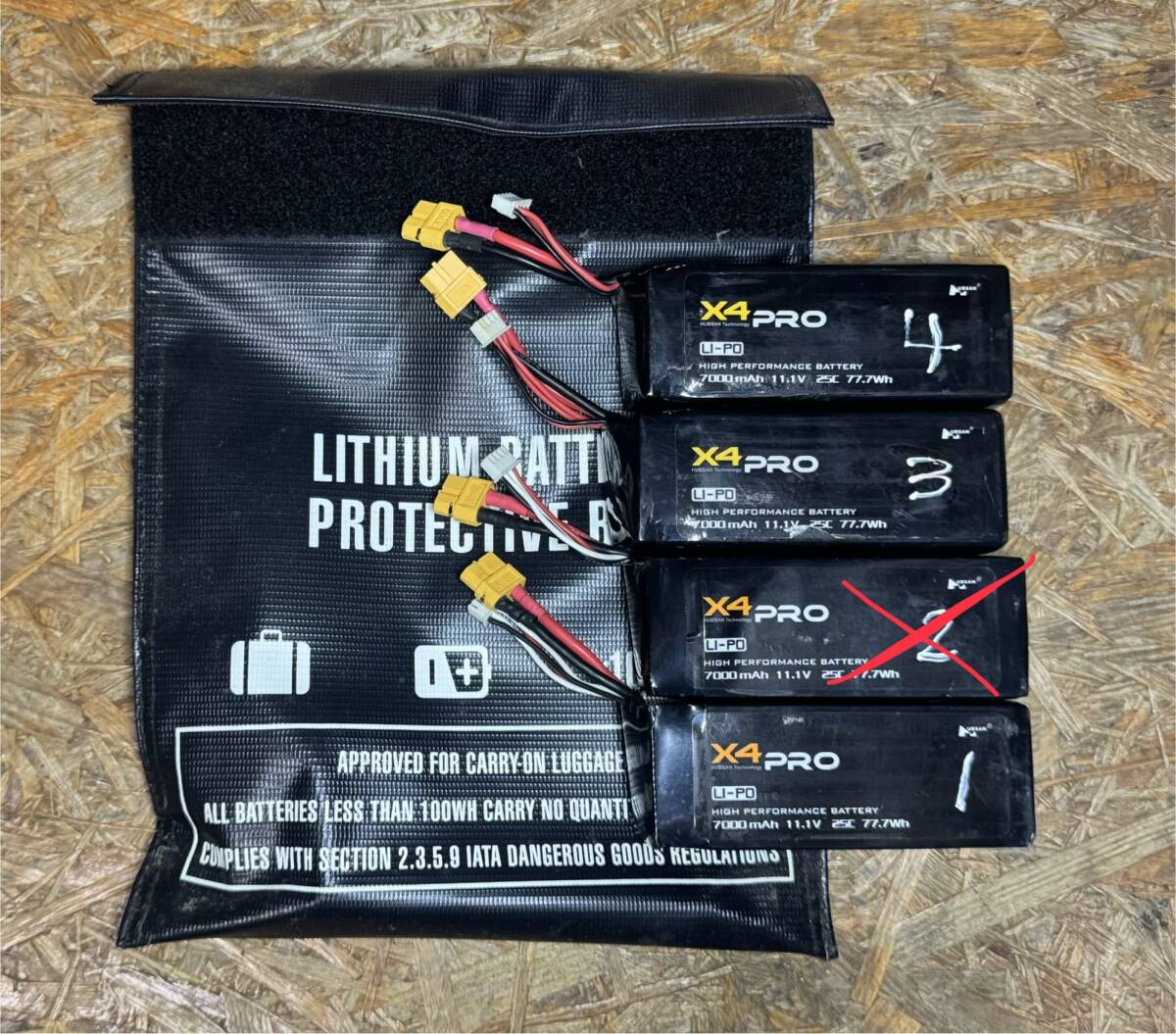 Hubsan X4 Pro（H109S) 用 リポ・バッテリー ３個_画像1
