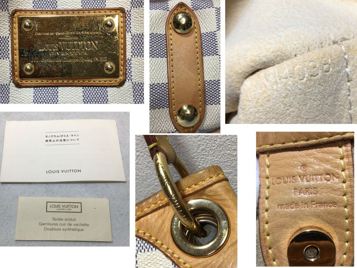 買マス636-80 LOUIS VUITTON ルイヴィトン ダミエ アズール ガリエラPM ワンショルダーバッグ 保存袋付き_画像10