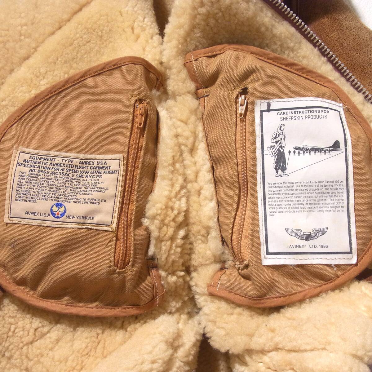 AVIREX【アビレックスB-3/38】限定レアカラーお洒落な赤茶/⑪_画像5