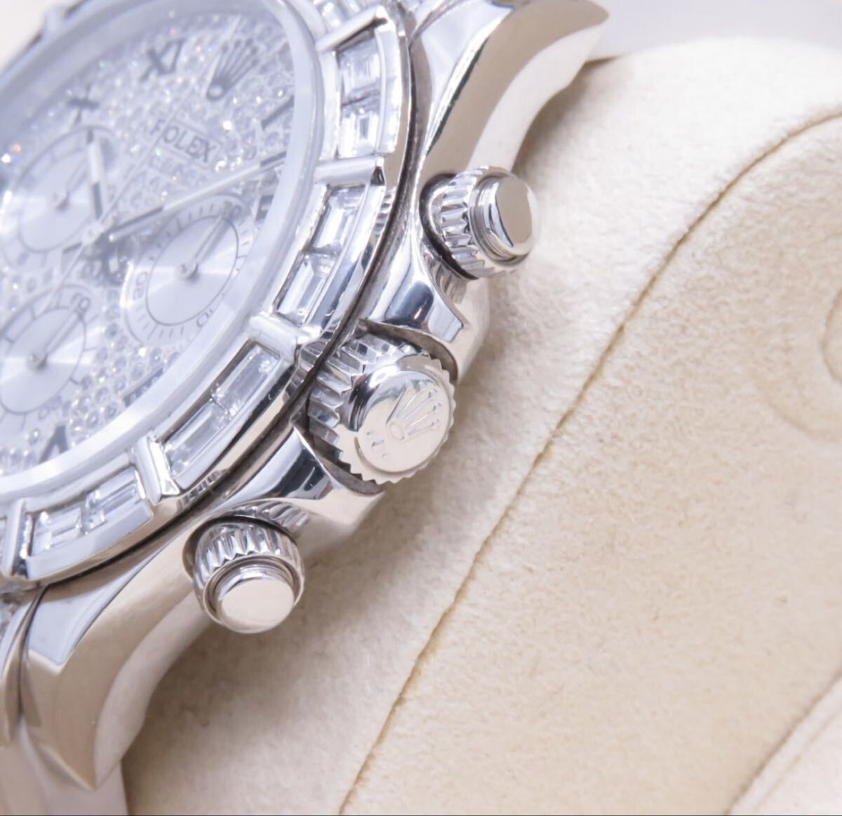 ロレックス　デイトナ　116519 全面アフターダイヤ　バケットダイヤベゼル　WG 箱ギャラ付き　_画像4