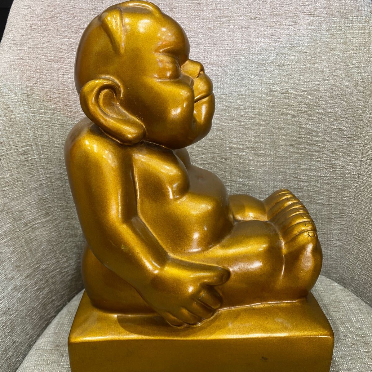 【中古保管品】 ビリケンさん ビリケン 置物 開運 インテリア 縁起物 オブジェ ゴールド BILLIKEN 商売繁盛 幸運_画像5