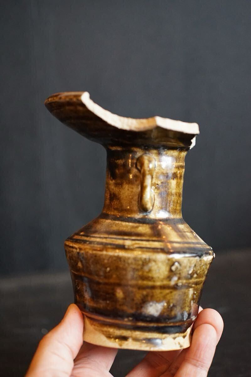 [ departure . специальный выпуск ] серп . времена старый Seto металлический .. ваза для цветов уголок есть departure . товар .. рука 