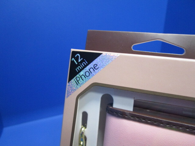 Natural design iPhone12mini блокнот type кейс Layla розовый красный PU кожа с ремешком . подставка функция натуральный дизайн *