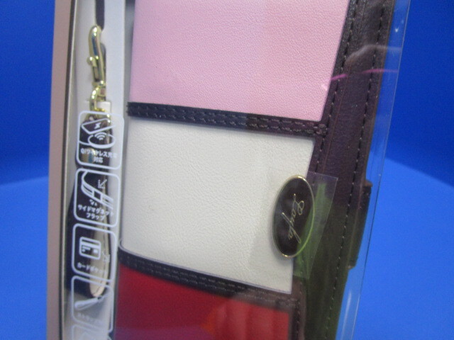 Natural design iPhone12mini блокнот type кейс Layla розовый красный PU кожа с ремешком . подставка функция натуральный дизайн *