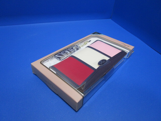 Natural design iPhone12mini блокнот type кейс Layla розовый красный PU кожа с ремешком . подставка функция натуральный дизайн *