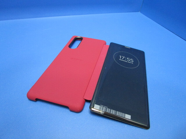 SONY Sony оригинальный Xperia 5 Style Cover View красный блокнот type кейс экран . видно f "губа" покрытие SCVJ10JP/R