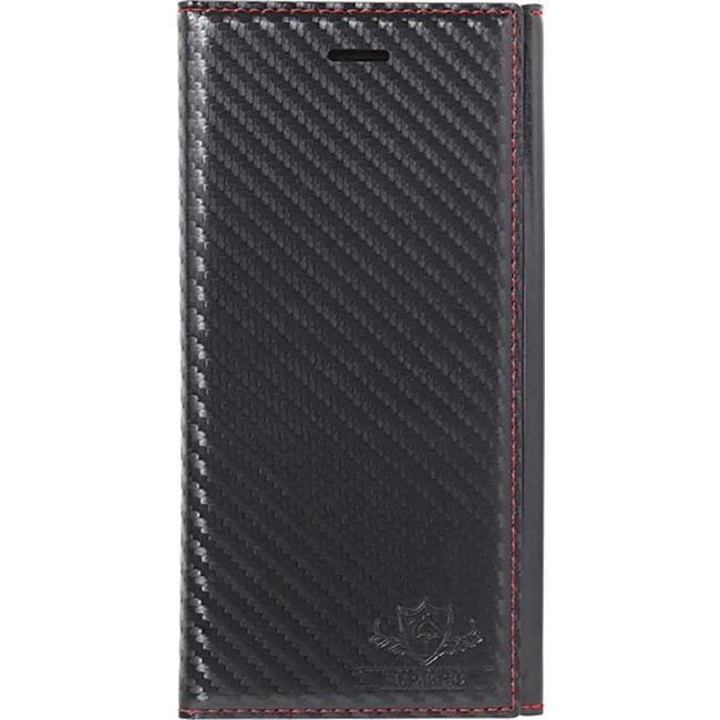 NATURAL design натуральный дизайн iPhone8Plus iPhone7Plus блокнот type кейс FLAMINGO PU кожа с ремешком карбоновый черный