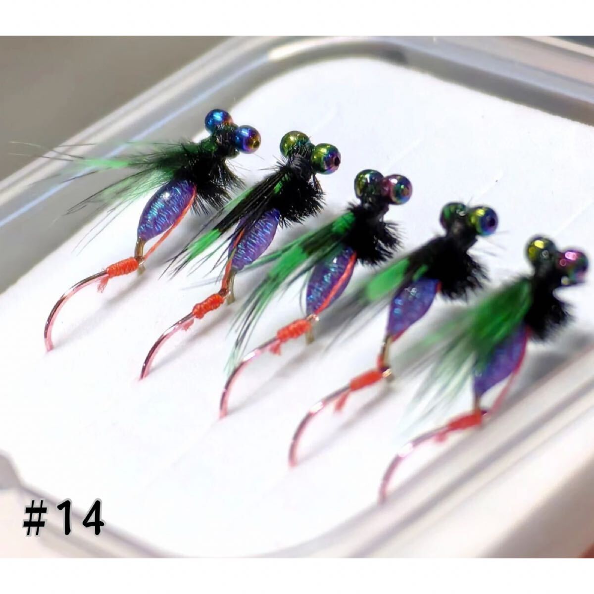 毛ばり　釣り針　フライフィッシング　渓流　釣具 #14 5本_画像1