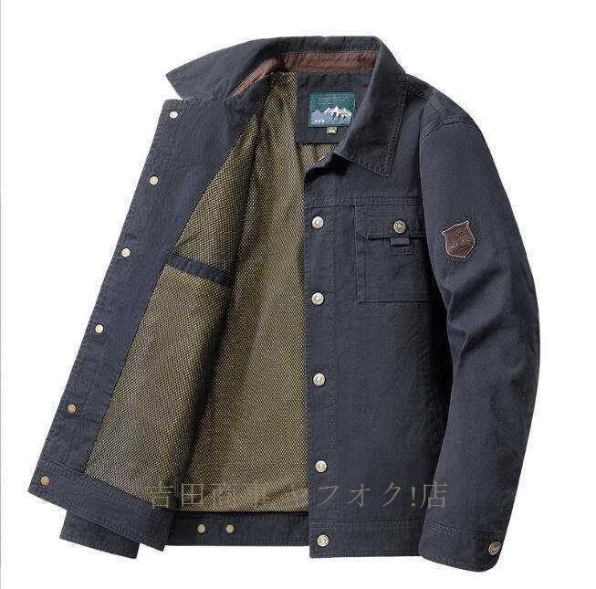 ☆新品 ジャケット メンズ ミリタリージャケット ブルゾン メンズジャケット 薄手 秋服 アウター ジャンパー コーチジャケット　/ネイビー_画像3