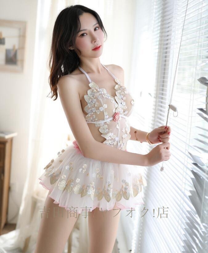 ☆新品 超セクシー 悩殺 シースルー セクシーランジェリー ベビードール ショーツ 2点セット ベビードール ナイトウェアミニスカート_画像6