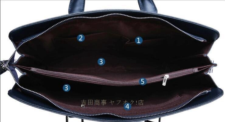 ☆新品 メンズトートバッグ ビジネスバッグ ハンドバッグ ブリーフケース 紳士鞄 手提げ 斜めがけ 大容量 通勤 出張 防水_画像6