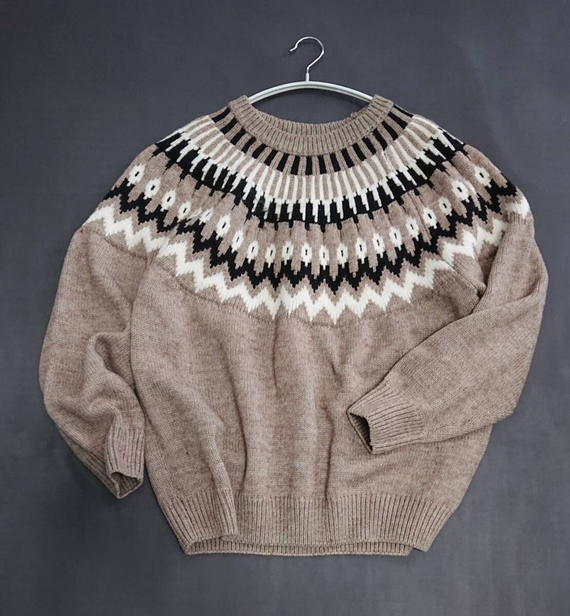 ジーユー GU ローゲージノルディックセーター ブラウンL♪_画像1