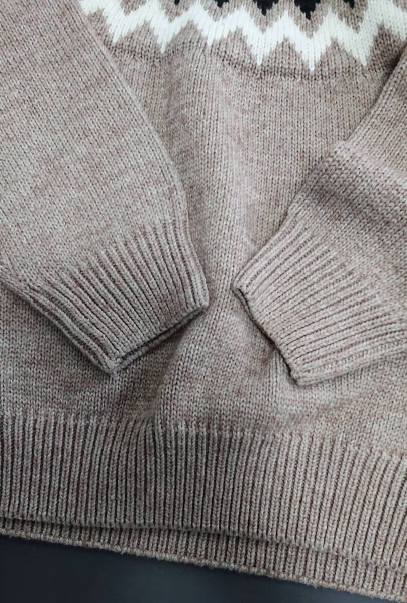 ジーユー GU ローゲージノルディックセーター ブラウンL♪_画像7