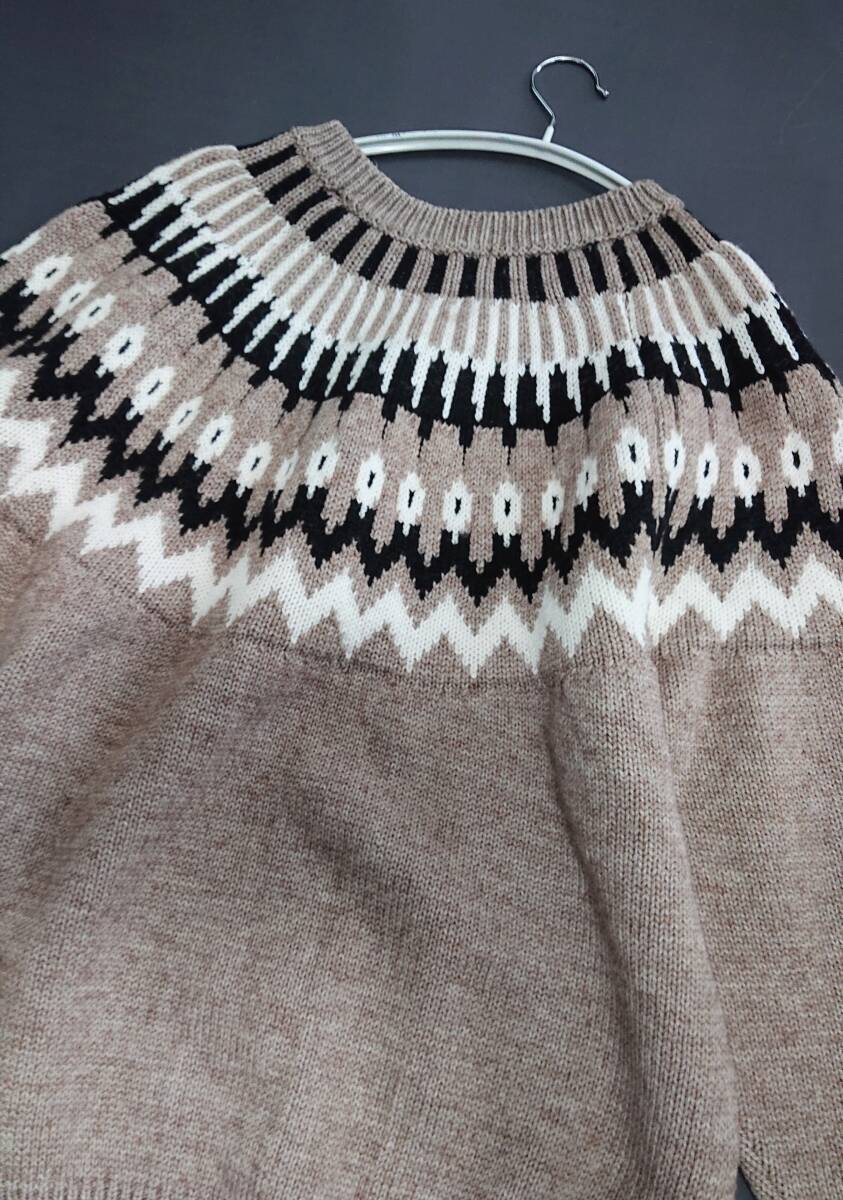 ジーユー GU ローゲージノルディックセーター ブラウンL♪_画像8