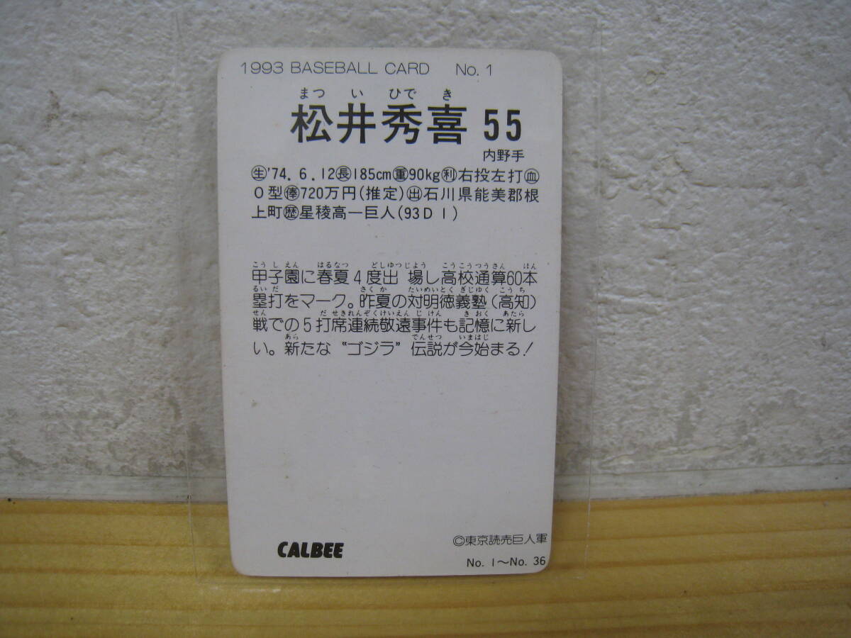 [I6A]U. сосна . превосходящий .1993 год CALBEE Calbee ... человек ja Ian tsu Professional Baseball карта No.1